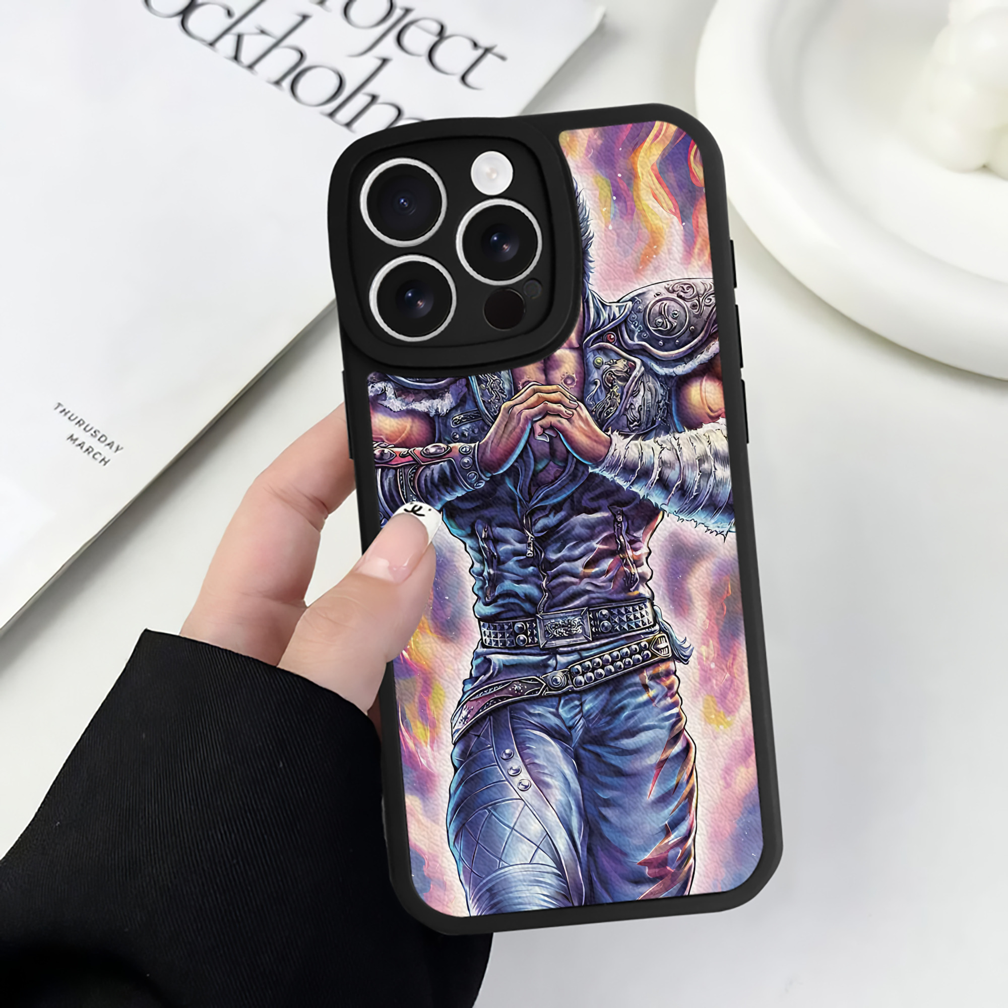 （画像用） 北斗の拳 Fist of the North Star 【iPhone 16シリーズ対応】シリコンスマホケース（レザー調） 材質：シリコン
